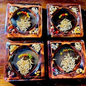 (4) Vintage Farmhouse Coasters